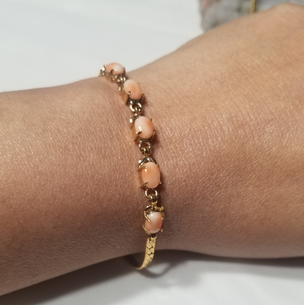 ANGEL SKIN CORAL COLOR GOLD PLATED - Picture 10 of 10